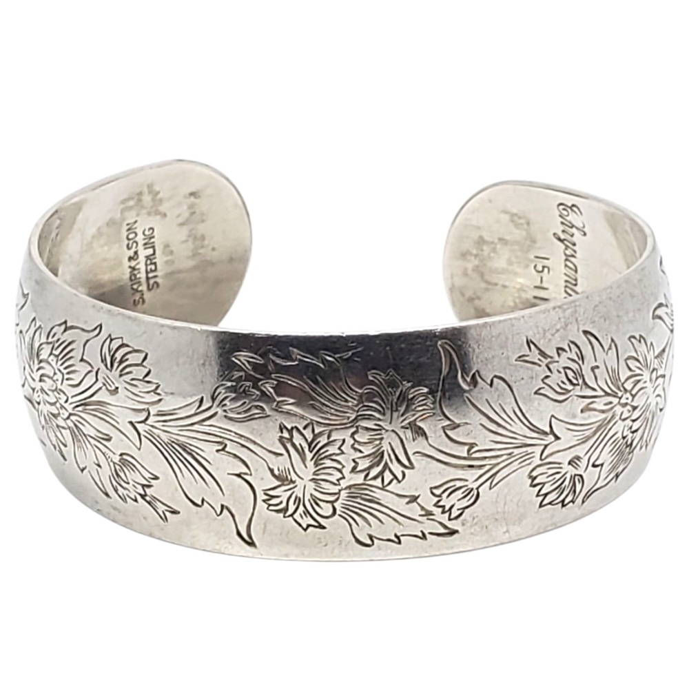 S. Kirk & Son Sterling Silver Chrysanthemum Cuff Bracelet #21555